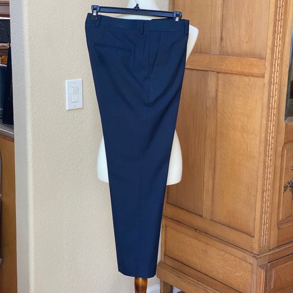 TOPMAN Skinny Fit Textured Navy Dress Pants S32 - Picture 7 of 16